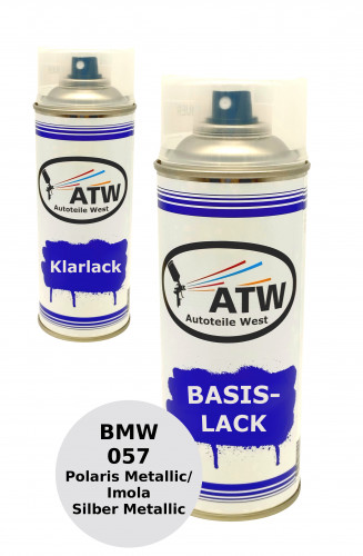 Autolack für BMW 057 Polaris Metallic / Imola Silber Metallic +400ml Klarlack Set